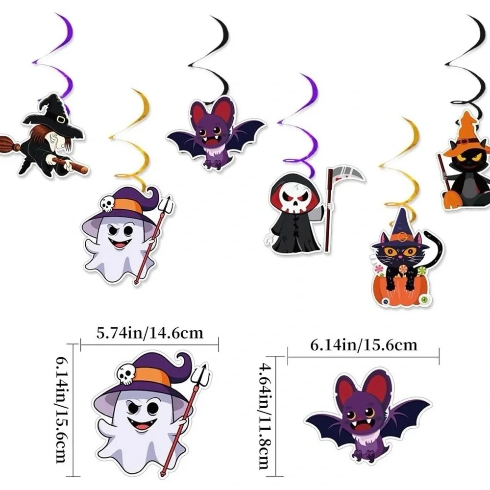 💞 New 6 Pack Halloween Hanging Swirl Decorations